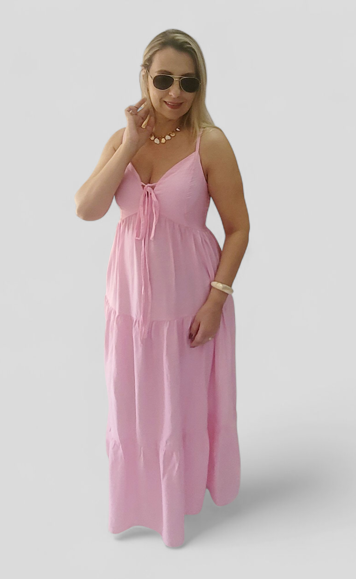 Vestido de alça com Saia Três Marias - Conforto e Charme em Cada Detalhe - Imagem 5