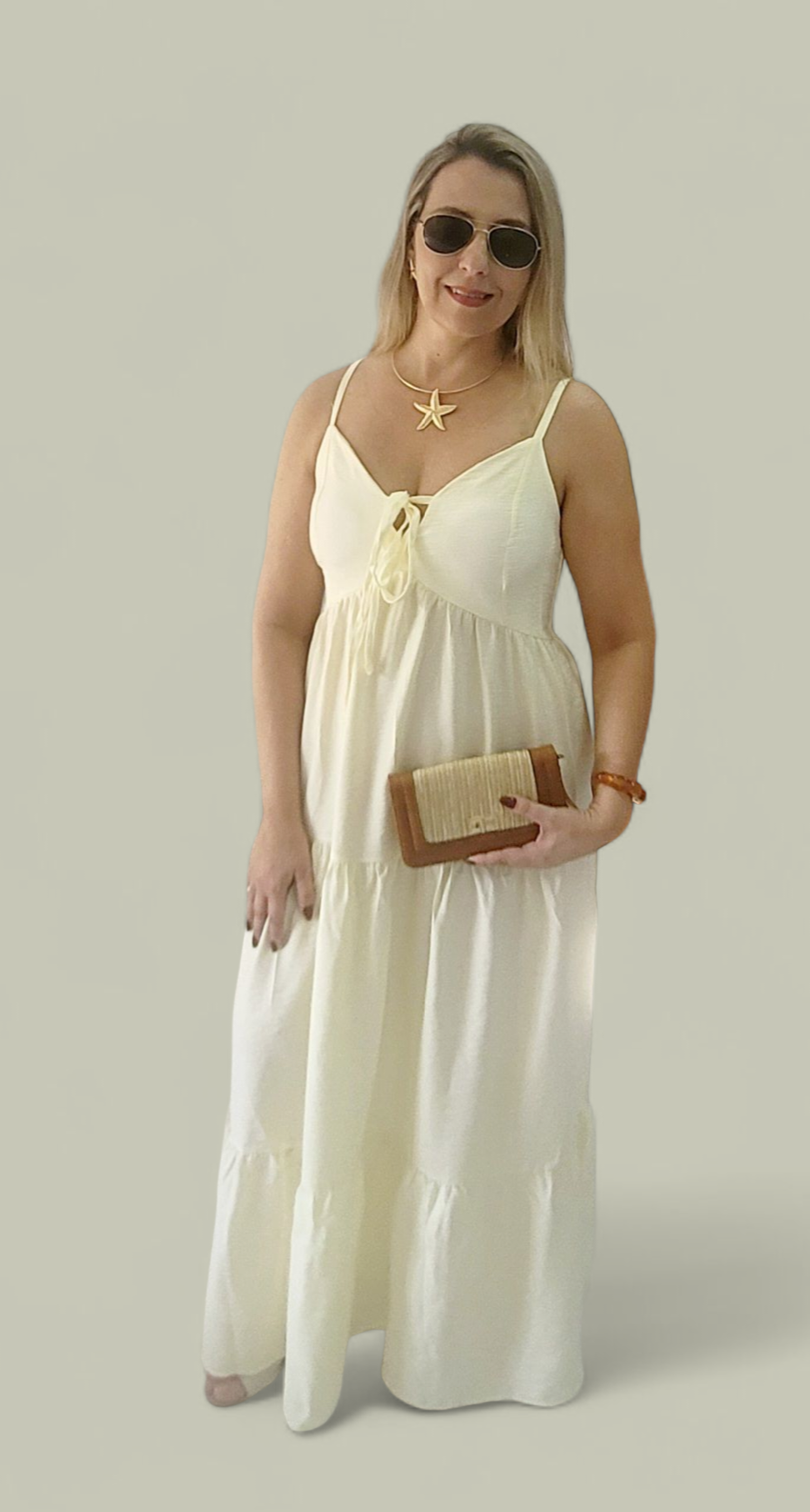 Vestido de alça com Saia Três Marias - Conforto e Charme em Cada Detalhe - Imagem 4