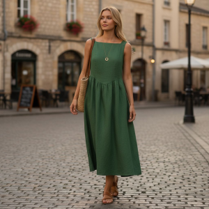 Vestido Clássico com Detalhe nas Costas